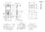 GEBERIT - Duofix Set předstěnové instalace, klozetu Gaia a sedátka softclose, tlačítko Delta01, matný chrom SANI11CA1111