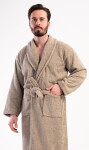Pánský župan se šálovým límcem Oskar Béžová - Vienetta béžová XL