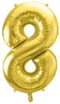 Balónek fóliový narozeniny číslo 8 zlatý 72 cm Balónek fóliový narozeniny číslo 8 zlatý 72 cm