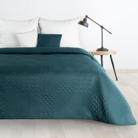 DumDekorace Designový přehoz na postel Boni dark teal Šířka: 170 cm | Délka: 210 cm Šířka: 170 cm | Délka: 210 cm