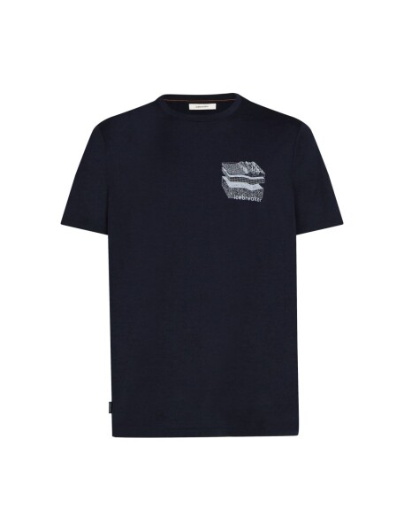 Pánské merino triko s krátkým rukávem ICEBREAKER Mens 150 Tech Lite SS Tee Evolving Layers, Midnight Navy velikost: XL