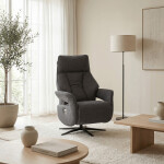 Relaxační křeslo, elektrické zabudované ovládání, šedá, látka, TV-B3973 GREY2