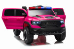 Mamido Elektrické autíčko Dodge Ram růžové s majáky 4x4 | 12V10Ah