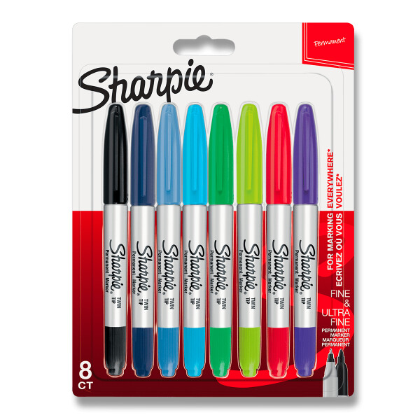 Permanentní popisovač Sharpie Twin Tip sada 8 ks