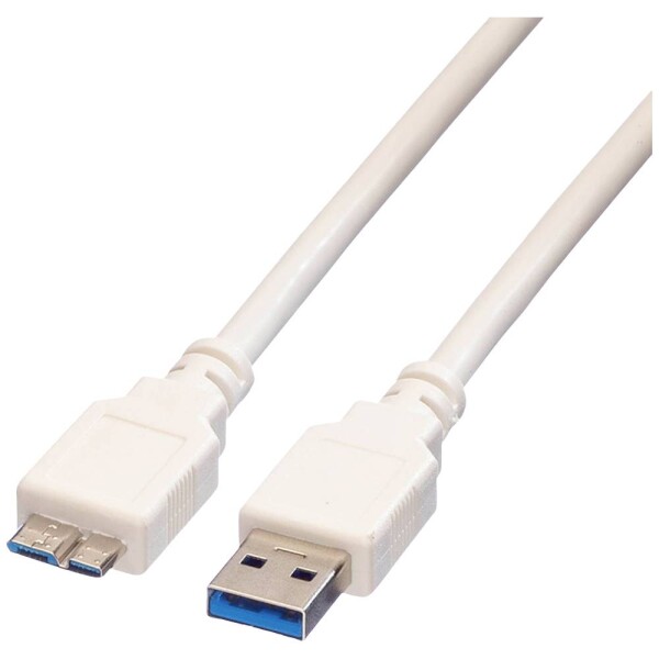 Value USB kabel USB 3.2 Gen1 (USB 3.0 / USB 3.1 Gen1) USB-A zástrčka, USB Micro-B zástrčka 2.00 m bílá stíněný 11.99.8875