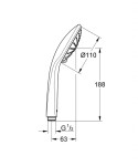GROHE - Euphoria Sprchová hlavice 110 Massage, 3 proudy, chrom 27221001