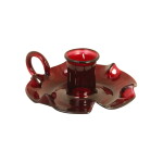 Strömshaga Skleněný svícen Mona Red, červená barva, sklo