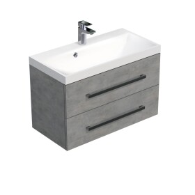 Koupelnová skříňka s umyvadlem SAT Cube Way 80x53x40 cm beton CUBE280ZBE CUBE280ZBE