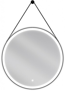 MEXEN - Reni zrcadlo s osvětlením, 70 cm, LED 6000K, černý rám 9812-070-070-611-70