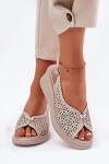 Dámské Kožené Sandály Na Klínu Vinceza 41476 Béžové 39