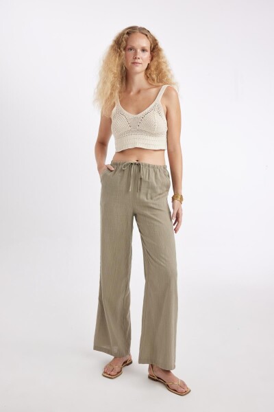 DEFACTO Wide Leg Double Pocket Normal Waist Standard Length Trousers