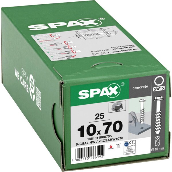 SPAX 1881011000705 šroub do betonu 10 mm 70 mm 25 ks