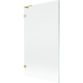 MEXEN/S - Lunar L vanová zástěna FIX 100 x 150, transparent, zlatá kartáčovaná 897L-100-000-55-00