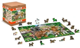 WOODEN CITY Dřevěné puzzle Školka na farmě 2v1