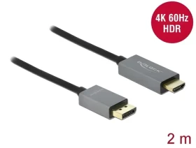 DeLock Kabel Active DisplayPort 1.4 - HDMI černá / Aktivní kabel / 4K / 60 Hz / HDR / 2 m (85929)