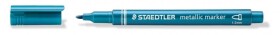 Staedtler metallic marker modrý 1–2 mm permanentní metalický popisovač neprůhledný na tmavý papír scrapbooking přání karty kaligrafie dekorace