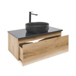Koupelnová skříňka s umyvadlem a žulovou krycí deskou SAT B-Way 79x30x45 cm dub BWAY80OAKZUB BWAY80OAKZUB