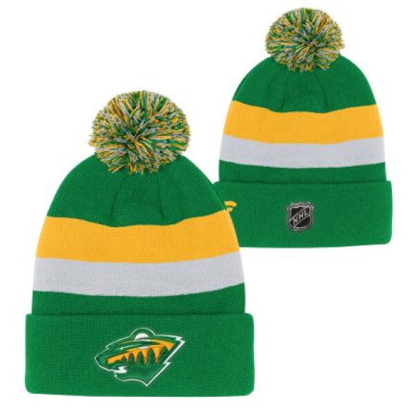 Outerstuff Dětská zimní čepice Minnesota Wild NHL Cuffed Beanie With Pom