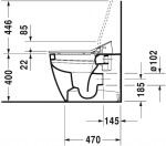 DURAVIT - ME by Starck Stojící WC pro SensoWash, s HygieneGlaze, alpská bílá 2169592000