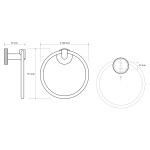 SAPHO - LARISSA držák ručníků kruh, černá/zlato mat WS006BG