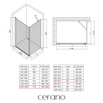 CERANO - Sprchový kout Antelo L/P - 6 mm - chrom, transparentní sklo - 120x70x190 - otočný CER-8050BD7505
