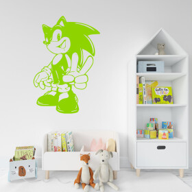 Samolepka Postava Ježek Sonic Barva: zelená, Velikost: 40 x 27 cm