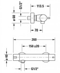 DURAVIT - B.2 Sprchová termostatická baterie, chrom B24220000010