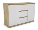 Komoda se 3 zásuvkami Carlos, dub artisan/bílá, 120 cm