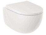KLUDI - Resa D Závěsné WC se sedátkem SoftClose, Rimless, Spiralflush, lesklá bílá 24WCSET43