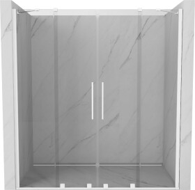 MEXEN/S - Velar Duo posuvné sprchové dveře 200, transparent, białe 871-200-000-02-20