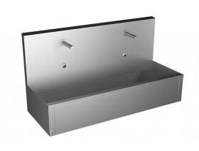 SANELA - Nerezové dřezy Opláštěný závěsný mycí žlab 1250 mm, 2 senzorové baterie, síťové napájení, antivandal, nerez SLUN 80E