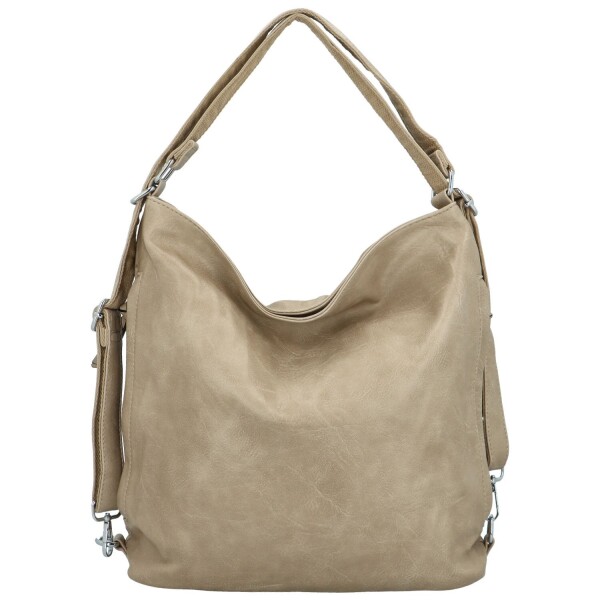 Trendy dámský koženkový kabelko-batoh Lambros, béžový