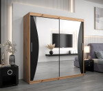 Šatní skříň Abi Mo Dveře: Dub sonoma, Rozměr: 180 cm, Korpus: Černá