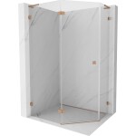 MEXEN/S - Lunar L sprchový kout pětiboký křídlový levá 100 x 80, transparent, měď kartáčovaná 831L-100L-080P-65-00-L