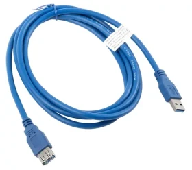 Lanberg CA-US3E-10CC-0018-B modrá / Prodlužovací kabel USB / USB-A (M) – USB-A (F) / USB 3.0 / 1.8 m (CA-US3E-10CC-0018-B)