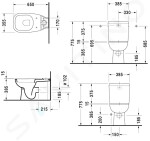 DURAVIT - D-Code WC kombi mísa, Vario odpad, s HygieneGlaze, alpská bílá 21180920002