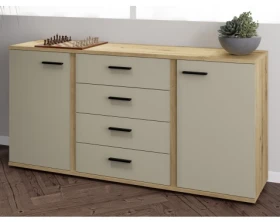 Komoda se zásuvkami Kanada, 170 cm, dub artisan/kašmírová béžová