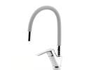 NOVASERVIS - Dřezová baterie s šedým flexi ramenem Metalia 54, chrom 54014F,0S