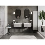 MEXEN/S - Rivel koupelnová skříňka 60 cm s umyvadlem Otis, 1 šuplík, reliéf , šedá mat/bílá mat 91A20-06023-1-BF62-W18M01