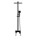 Erga Cube, sprchová souprava s pákovou baterií, vanovou výlevkou a dešťovou hlavicí 30x30cm, černá matná, ERG-YKA-BP.CUBE-30-BLK