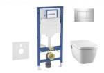 GEBERIT - Duofix Set předstěnové instalace, klozetu TECEone a sedátka softclose, tlačítko Sigma30, lesklý chrom/matný chrom SANI11CT1105