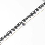 Dvojitý choker náhrdelník Danae, Černá 33 cm + 5 cm (prodloužení)