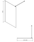 CERSANIT - SET B793 WALK-IN MILLE POHYBLIVÁ STĚNA ČERNÁ 120X30X200 VIR S601-180