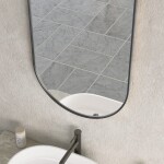 Erga Oval, oválné zrcadlo 50x90cm, černý rám, ERG-V01-OVAL-5090-BK