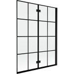 MEXEN - MIST vanová zástěna 130x150 cm 6mm 2-s, černá, dekor, pravá 8A9-130-002-70-77-P