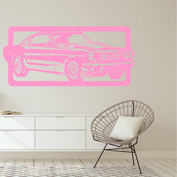 Samolepka Ford Mustang Barva: růžová, Velikost: 100 x 43 cm