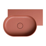 OMNIRES - OVO M+ umyvadlo na desku/závěsné - pravé, 64 x 44 cm, terracotta mat; OVO645UWPTE