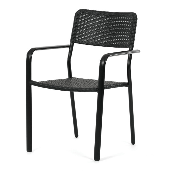 Zahradní židle, kov, plast, černá, AZC-H1021 BK