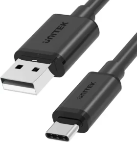 Unitek Y-C480BK černá / Kabel USB-A - USB-C / 0,25 m / 3 A (Y-C480BK)