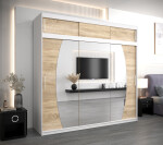 Šatní skříň Abi E0 s nástavcem Barva korpusu: Černá, Rozměry: 120 cm, Dveře: Bílá